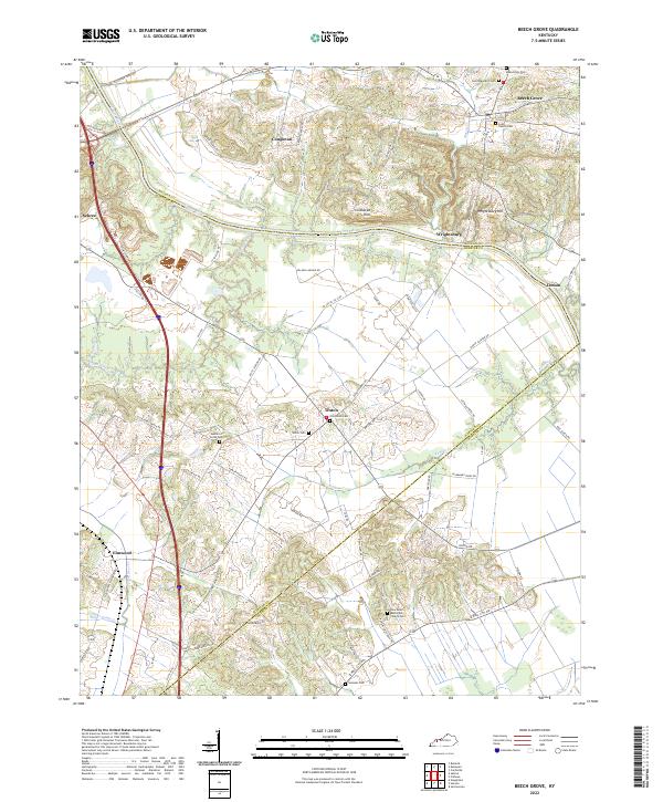 Beech Grove topographic map thumbnail