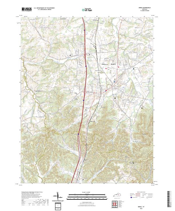 Berea topographic map thumbnail
