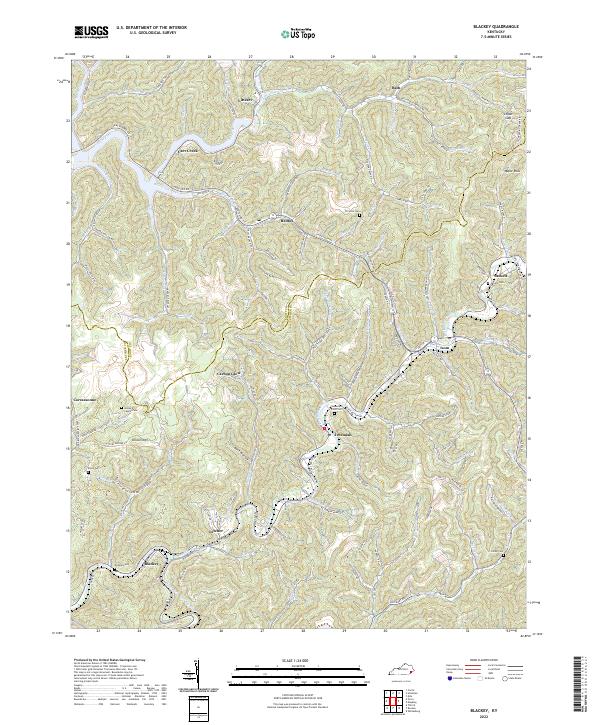Blackey topographic map thumbnail