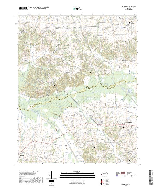 Blandville topographic map thumbnail