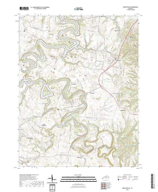 Bryantsville topographic map thumbnail
