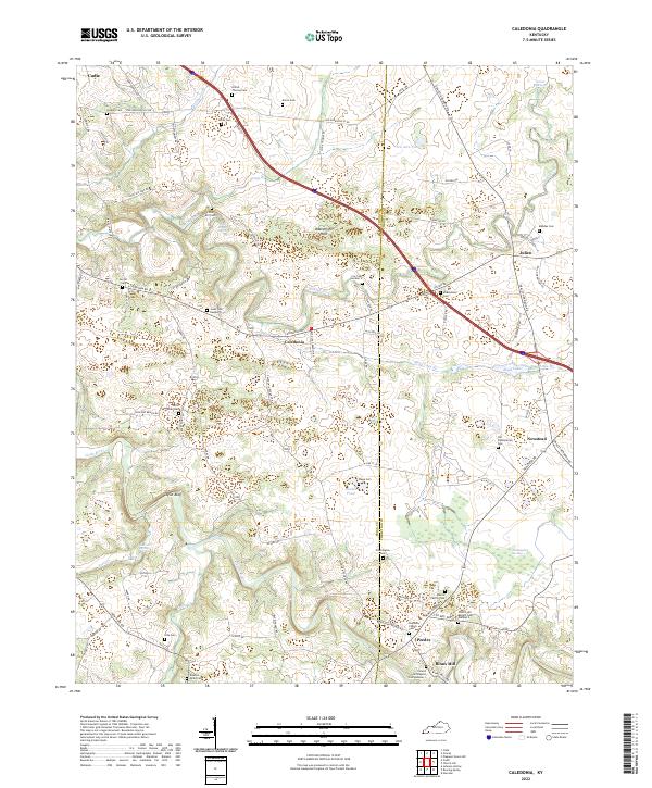 Caledonia topographic map thumbnail