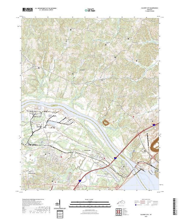 Calvert City topographic map thumbnail