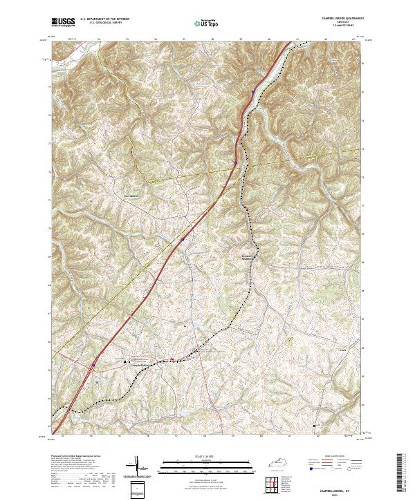 Campbellsburg topographic map thumbnail