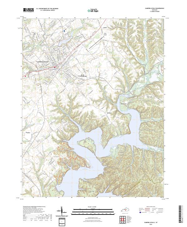 Campbellsville topographic map thumbnail