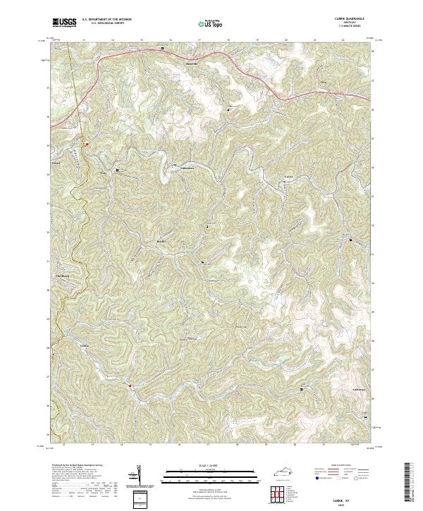 Carrie topographic map thumbnail