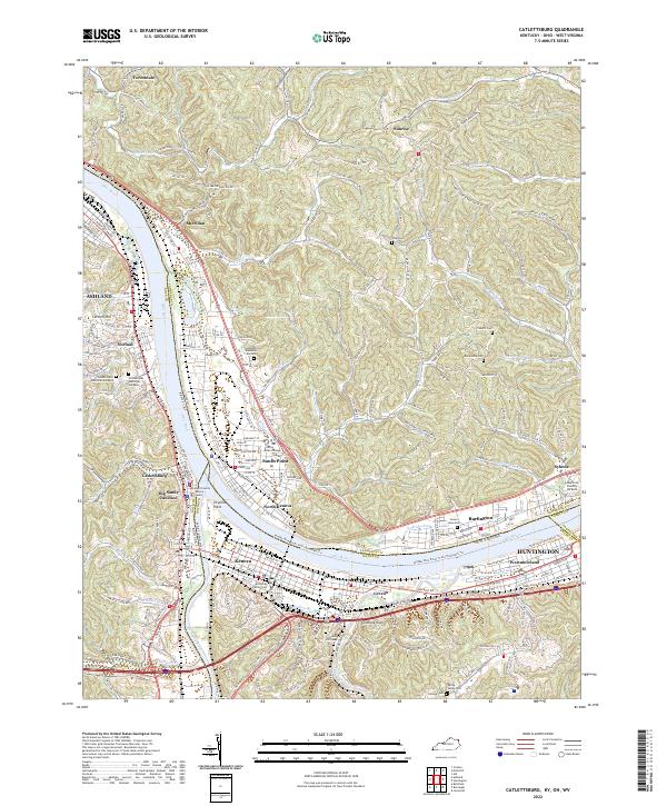 Catlettsburg topographic map thumbnail