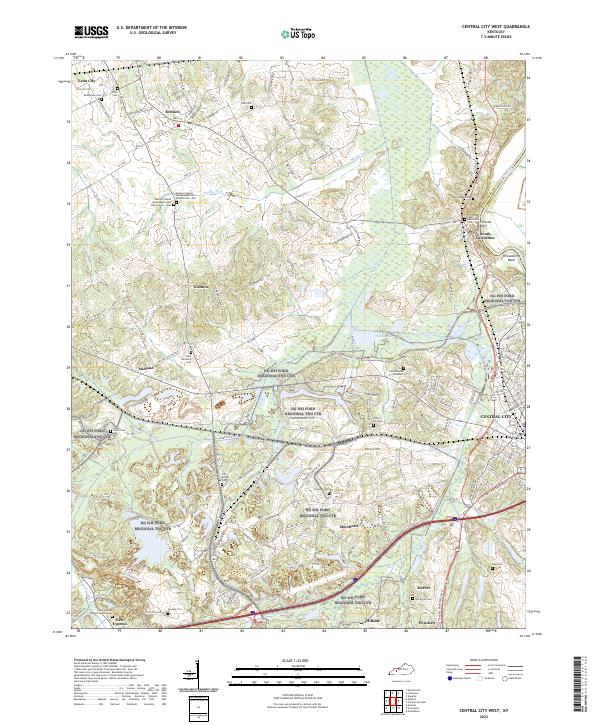 Central City West topographic map thumbnail