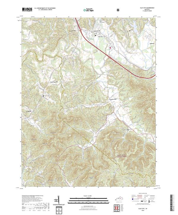 Clay City topographic map thumbnail