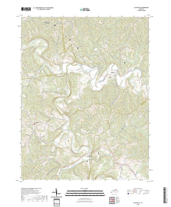 Claysville topographic map thumbnail