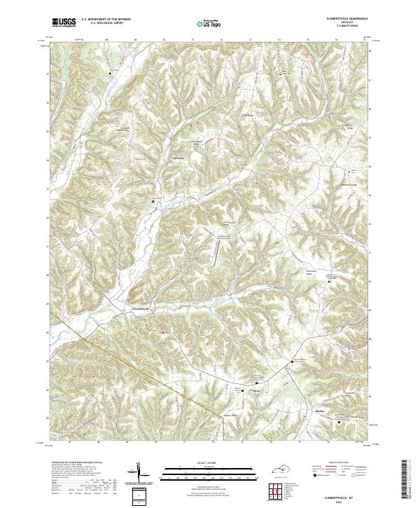 Clementsville topographic map thumbnail