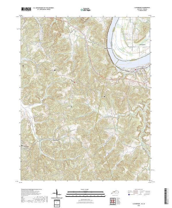 Cloverport topographic map thumbnail