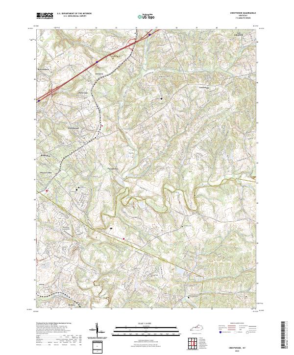 Crestwood topographic map thumbnail