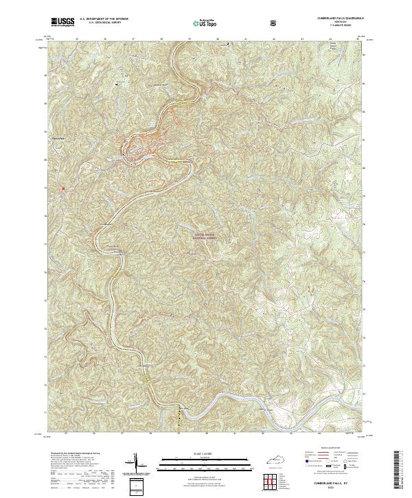 Cumberland Falls topographic map thumbnail