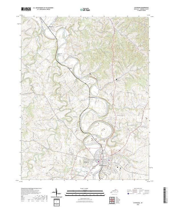 Cynthiana topographic map thumbnail