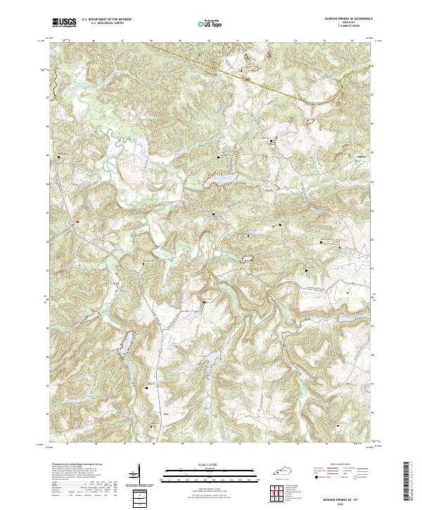 Dawson Springs SE topographic map thumbnail