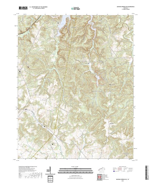Dawson Springs SW topographic map thumbnail