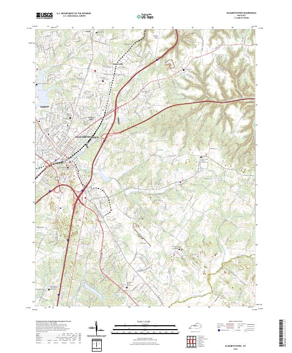 Elizabethtown topographic map thumbnail
