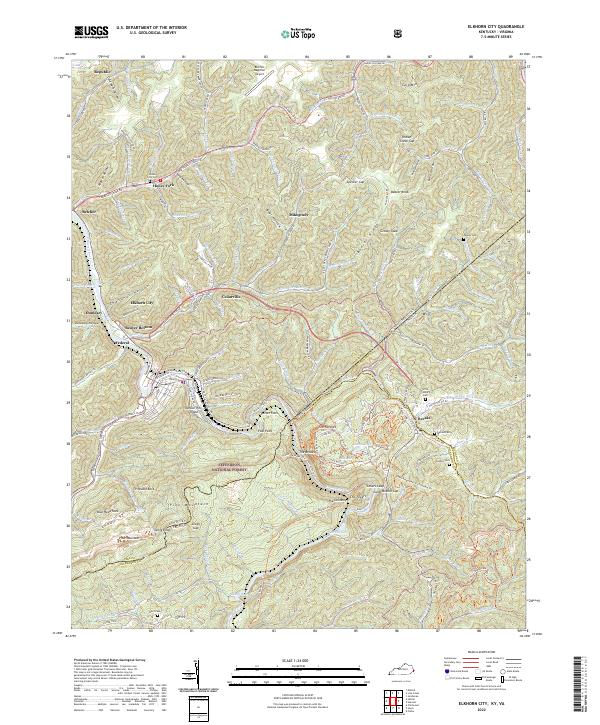 Elkhorn City topographic map thumbnail
