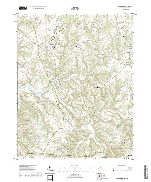 Fountain Run topographic map thumbnail