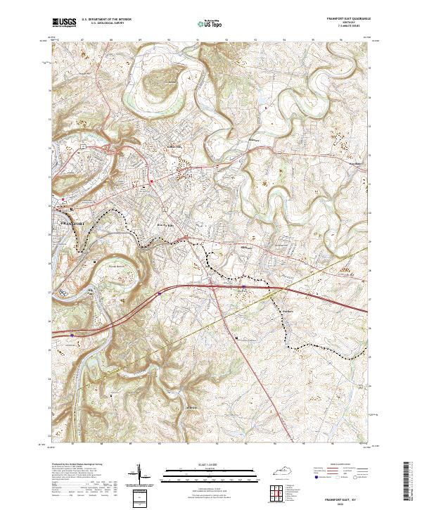 Frankfort East topographic map thumbnail