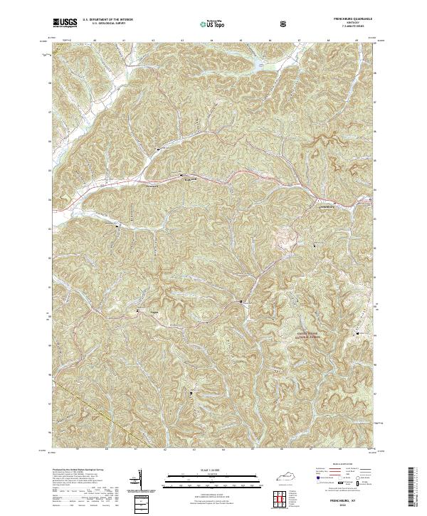 Frenchburg topographic map thumbnail