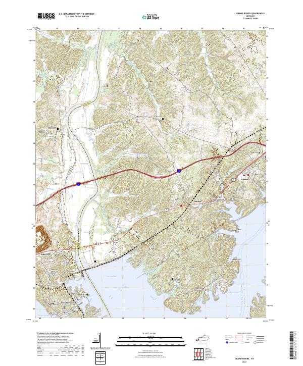 Grand Rivers topographic map thumbnail