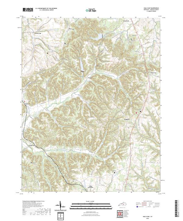 Halls Gap topographic map thumbnail