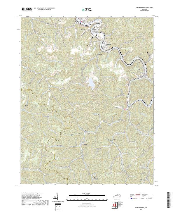 Hazard South topographic map thumbnail