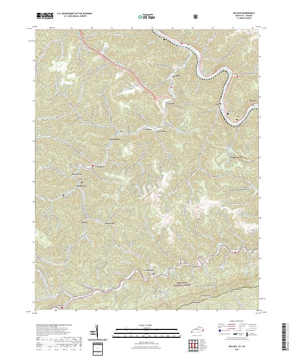 Hellier topographic map thumbnail