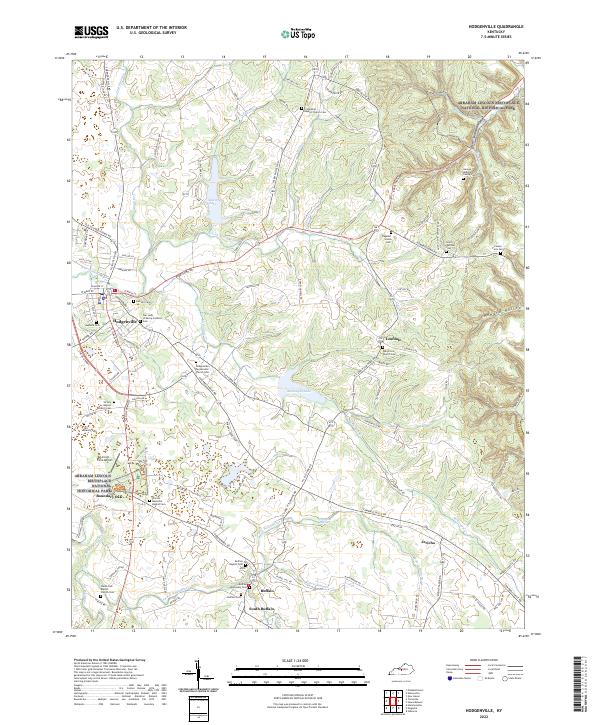 Hodgenville topographic map thumbnail