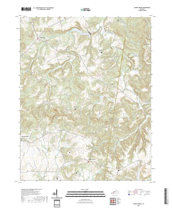 Honey Grove topographic map thumbnail