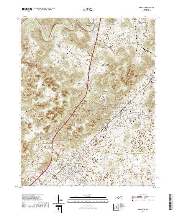 Horse Cave topographic map thumbnail