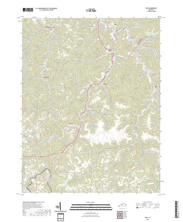 Inez topographic map thumbnail
