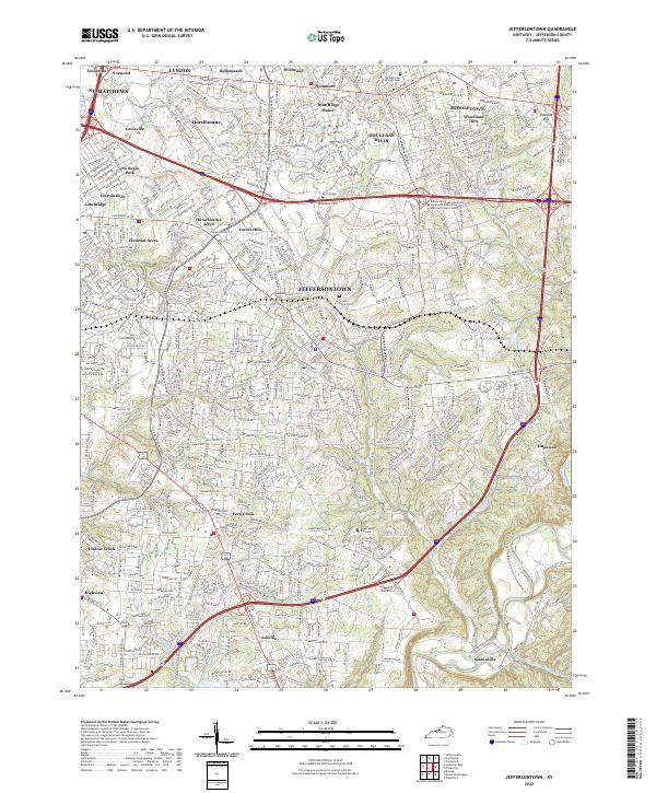 Jeffersontown topographic map thumbnail