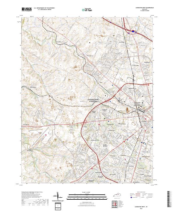 Lexington West topographic map thumbnail