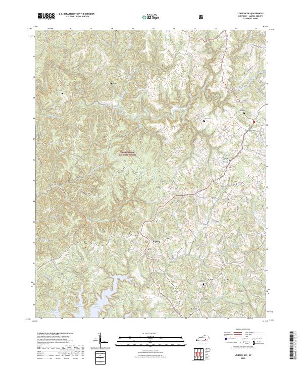 London SW topographic map thumbnail