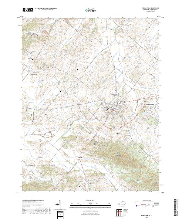 Morganfield topographic map thumbnail