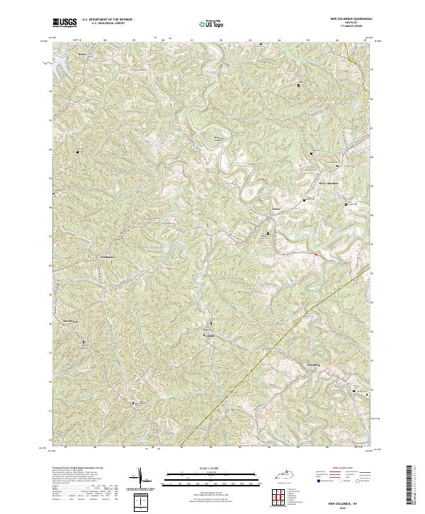 New Columbus topographic map thumbnail