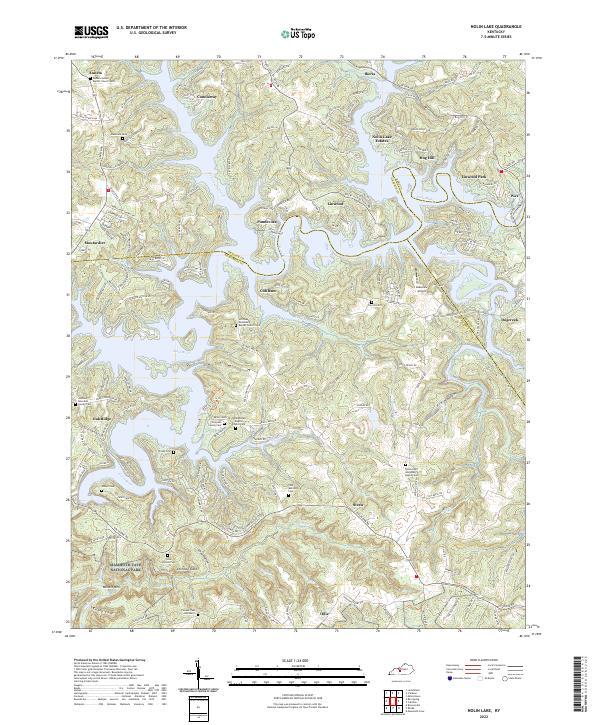Nolin Lake topographic map thumbnail