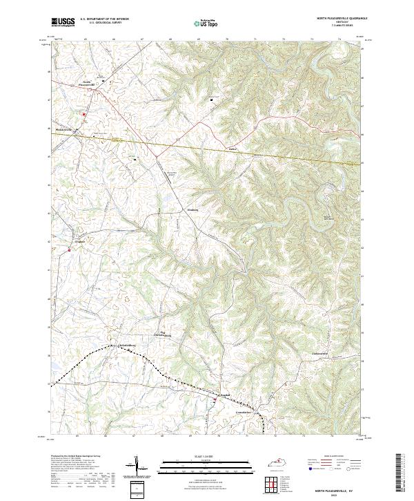 North Pleasureville topographic map thumbnail