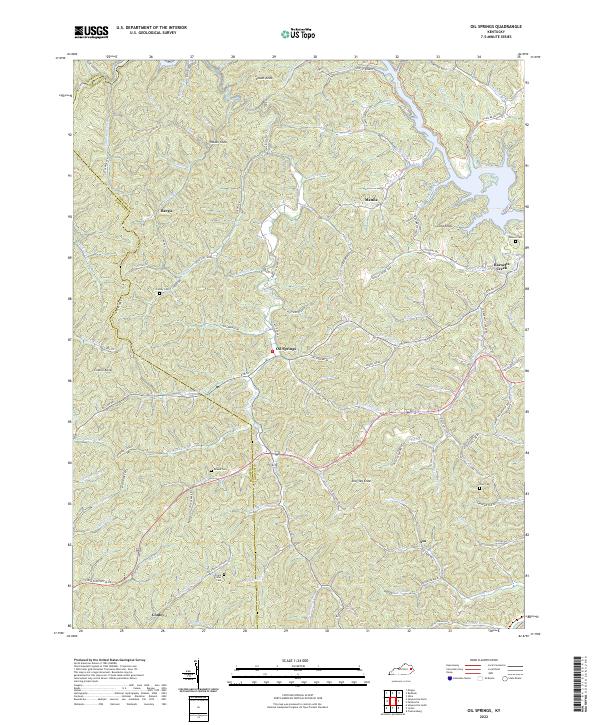 Oil Springs topographic map thumbnail