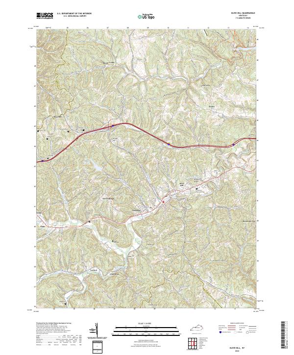 Olive Hill topographic map thumbnail
