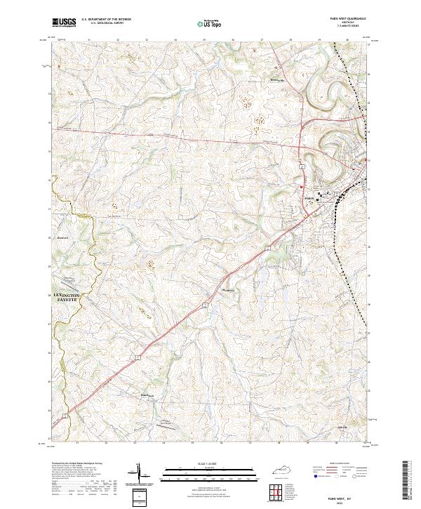 Paris West topographic map thumbnail