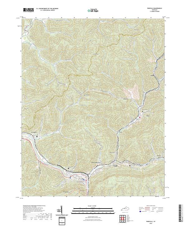 Pineville topographic map thumbnail