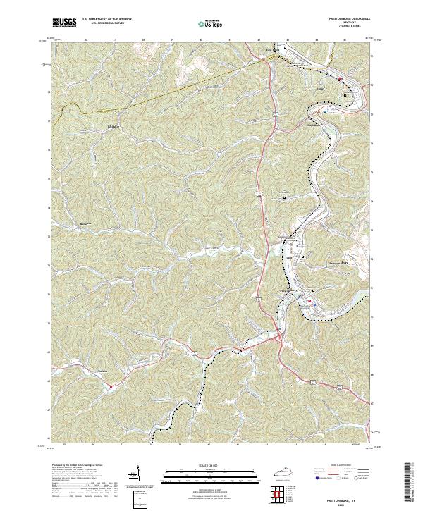 Prestonsburg topographic map thumbnail
