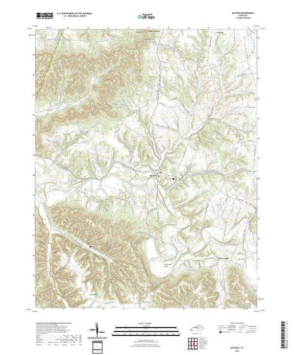 Raywick topographic map thumbnail