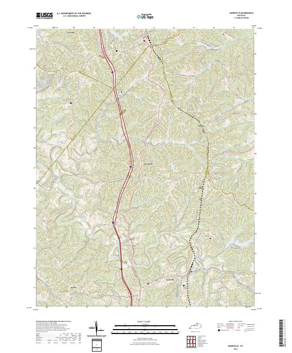 Sadieville topographic map thumbnail
