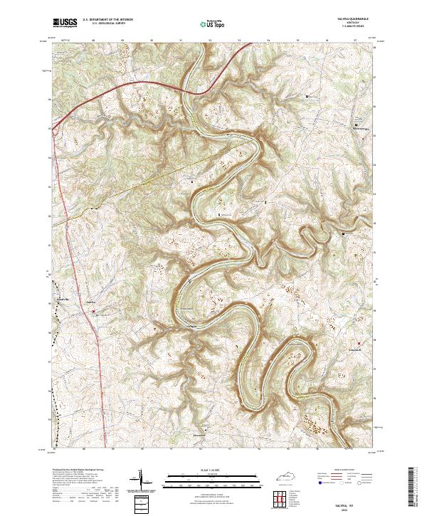 Salvisa topographic map thumbnail