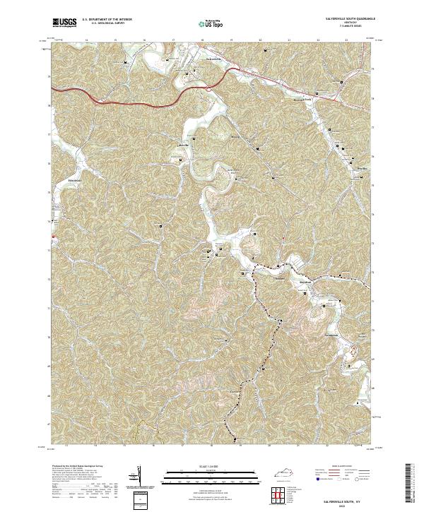 Salyersville South topographic map thumbnail